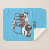 ゴルフカート/ゴルフ乳母車漫画イラストレーション シェルパブランケット (正面(横))