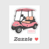 ゴルフカート/ゴルフ乳母車漫画イラストレーション シール (シート)