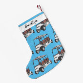 ゴルフカート/ゴルフ乳母車漫画イラストレーション スモールクリスマスストッキング (裏面 (吊り時))