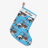 ゴルフカート/ゴルフ乳母車漫画イラストレーション スモールクリスマスストッキング (正面 (吊り時))