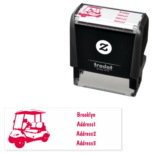 ゴルフカート/ゴルフ乳母車漫画イラストレーション セルフインキングスタンプ (インサイチュ)