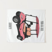 ゴルフカート/ゴルフ乳母車漫画イラストレーション タペストリー (正面(横))