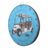 ゴルフカート/ゴルフ乳母車漫画イラストレーション ダーツボード (正面右)