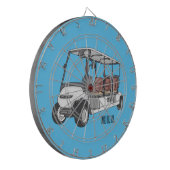 ゴルフカート/ゴルフ乳母車漫画イラストレーション ダーツボード (正面左)