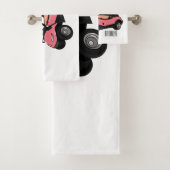 ゴルフカート/ゴルフ乳母車漫画イラストレーション バスタオルセット (インサイチュ)