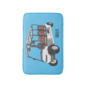 ゴルフカート/ゴルフ乳母車漫画イラストレーション バスマット (正面縦)