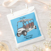 ゴルフカート/ゴルフ乳母車漫画イラストレーション フェイバーバッグ (クリップ留めされた状態)