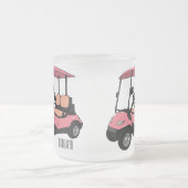 ゴルフカート/ゴルフ乳母車漫画イラストレーション フロストグラスマグカップ (中央)