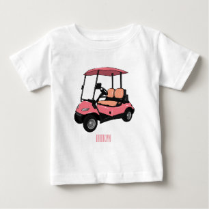 ゴルフカート/ゴルフ乳母車漫画イラストレーション ベビーTシャツ