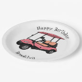 ゴルフカート/ゴルフ乳母車漫画イラストレーション ペーパープレート (アングル)