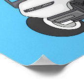 ゴルフカート/ゴルフ乳母車漫画イラストレーション ポスター (角)