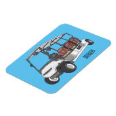 ゴルフカート/ゴルフ乳母車漫画イラストレーション マグネット (左側)