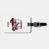 ゴルフカート/ゴルフ乳母車漫画イラストレーション ラゲッジタグ (正面横)