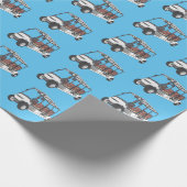 ゴルフカート/ゴルフ乳母車漫画イラストレーション ラッピングペーパー (角)