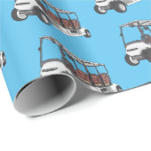 ゴルフカート/ゴルフ乳母車漫画イラストレーション ラッピングペーパー (ロールコーナー)