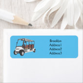 ゴルフカート/ゴルフ乳母車漫画イラストレーション ラベル (インサイチュ)