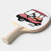 ゴルフカート/ゴルフ乳母車漫画イラストレーション 卓球ラケット (正面アングル)