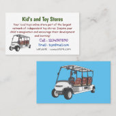 ゴルフカート/ゴルフ乳母車漫画イラストレーション 名刺 (正面/裏面)