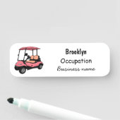 ゴルフカート/ゴルフ乳母車漫画イラストレーション 名札 (インサイチュ)