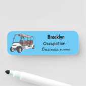 ゴルフカート/ゴルフ乳母車漫画イラストレーション 名札 (インサイチュ)