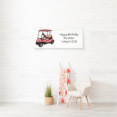 ゴルフカート/ゴルフ乳母車漫画イラストレーション 横断幕 (インサイチュ)