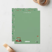 ゴルフカート 現代のゴルファー ゴルフ テーマ 子供 ノートカード (正面/裏面インサイチュ)