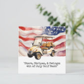 ゴルフカート 4日7月 独立記念日 招待状 (スタンド正面)