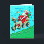 ゴルフカートSanta Christmas Greeting Card シーズンカード<br><div class="desc">Golfcart Santa by Sandra Kiki Thome Santaは、彼が大きな配達の後に彼の時間をオフにしようとするの楽しむに、彼のカートでコントロールの少しアウト！オリジナル混合メディアスケッチのプリント。©サンドラJ.ソーム©ソーム感じデザインはサイズと違う紙の種類を自由に選択できる。このカードのセミグロス仕上げは最高の!</div>
