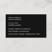 ゴルフカーレンタル及びサービス名刺 名刺 (裏面)