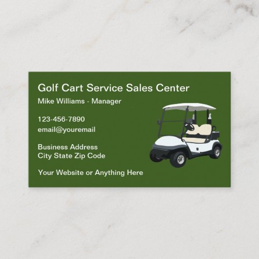 ゴルフカー販売及びサービスの名刺 名刺 (正面)
