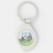 ゴルフガイズカートクラブカスタムモノグラム名 キーホルダー (正面)