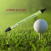 ゴルフガルピンクカートのフラグ名パーソナライズされた前ペン 黒ボールペン