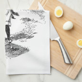 ゴルフガールゴルフヴィンテージ キッチンタオル (四つ折り)