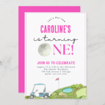 ゴルフガールズファースト誕生日招待状