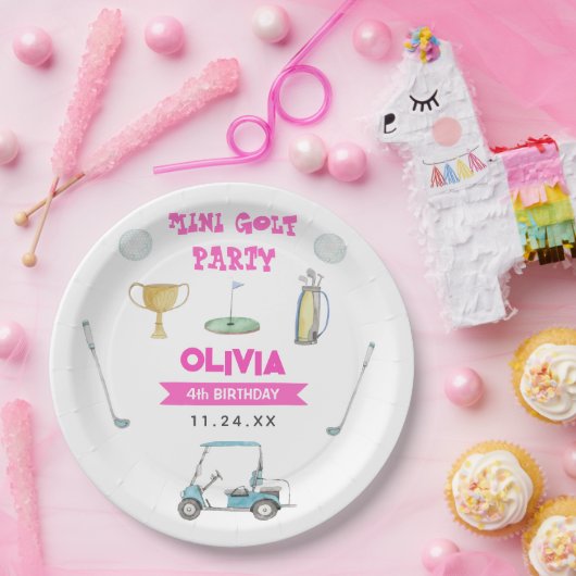 ゴルフガールバースデーパーティー ペーパープレート (パーティー)