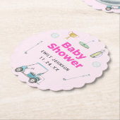 ゴルフガールベビーシャワー ペーパーコースター (アングル)