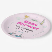 ゴルフガールベビーシャワー ペーパープレート (アングル)