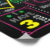 ゴルフガール最初の誕生日の黒板の看板ポスター ポスター (角)