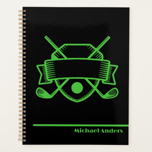 ゴルフギフト |生産性と整理とプレミアム プランナー手帳 (正面)