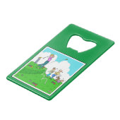 ゴルフギフト – Tee-Off & Putting Cartoons. クレジットカード栓抜き (正面アングル)