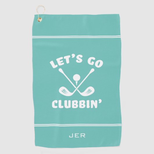 ゴルフクおもしろいラブユーモアゴルファーモダンスポーツティール（緑がかった色） ゴルフタオル (正面)