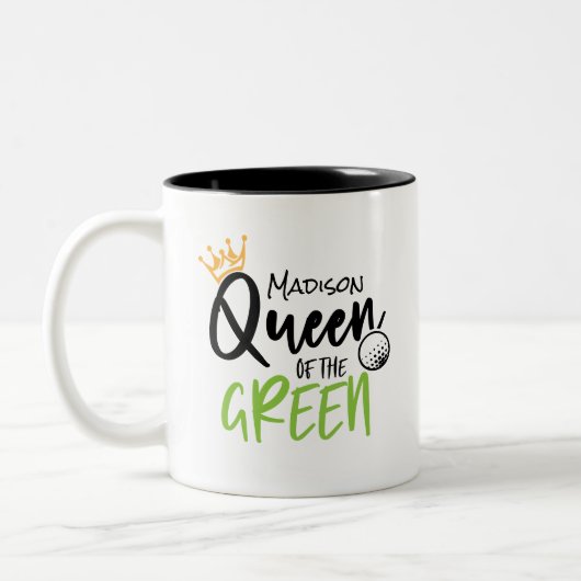 ゴルフクイーンおもしろいオブモダンザパーソナライズされた ツートーンマグカップ (左)