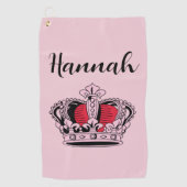 ゴルフクイーンパーソナライズされた ゴルフタオル (正面)