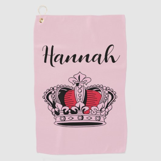 ゴルフクイーンパーソナライズされた ゴルフタオル (正面)