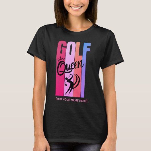 ゴルフクイーン 女性ゴルファー カスタムネームTシャツ Tシャツ (正面)