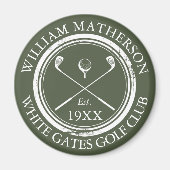 ゴルフクパーソナライズされたラブネームオリーブグリーン マグネット (正面)