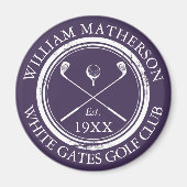 ゴルフクパーソナライズされたラブ名パープル マグネット (正面)