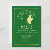 ゴルフクラシックグリーンゴールデンプレーヤーメンズ50誕生日 招待状 (正面)