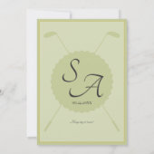 ゴルフクラシックフォーマルモノグラムクレストエレガントな結婚式 招待状 (裏面)