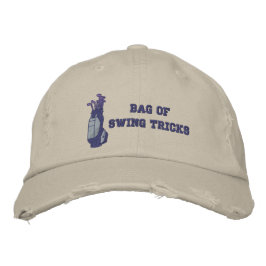 ゴルフクラブとバッグとのスイングトリックのユーモアのバッグ 刺繍入りキャップ